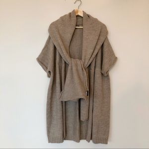 Wool Cardigan w/ Scarf